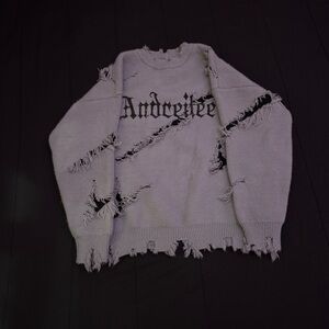 Gray Distressed Sweater